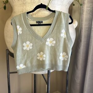 Floral sweater vest